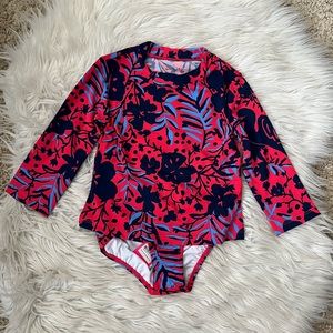 {Lilly Pulitzer} Bobby Rashguard Set in Ruby Red Heron My Own - Girls’ 4 - NWT